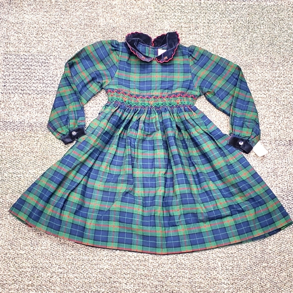 Lord & Taylor Other - Vintage DRESS Lord & Taylor 80s 90s Girls Large Green Blue NEW with Tags NWT